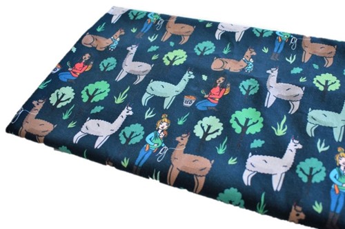 Click to order custom made items in the Llama Trek fabric